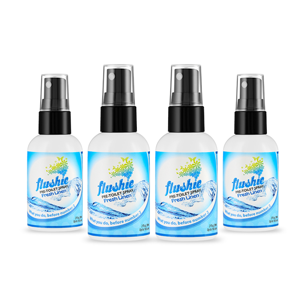 4 Pack Fresh Linen 2oz Pre-Toilet Spray